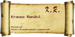 Krauss Renátó névjegykártya
